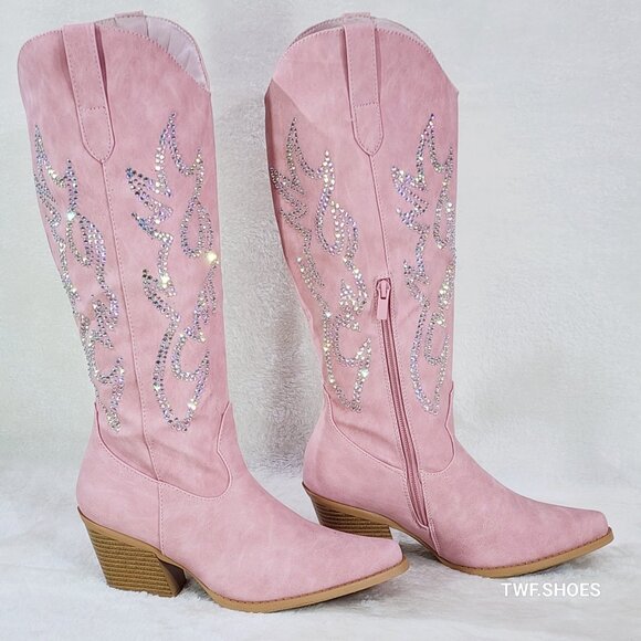 Pink Western Boots with Embellishments - Picture 6 of 9